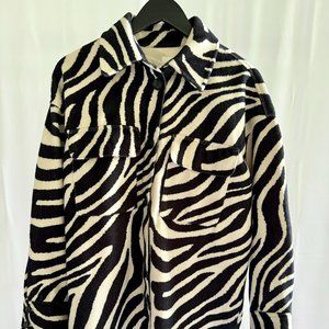 H&M Zebra Flannel Shirt Jacket / Shacket - Medium